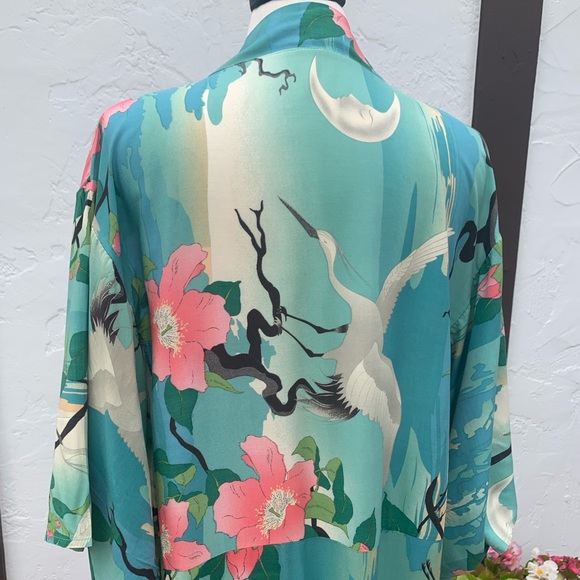 New Gorgeous Bohemian Mixed Print Kimono Duster Robe Jacket - Picture 7 of 10